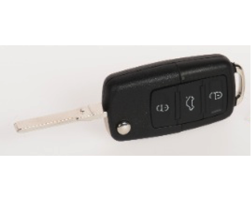 Flip Key Shell for VW – 3 Button, HU66 - VWT5/Golf/Polo/Audi/Skoda cut to photo