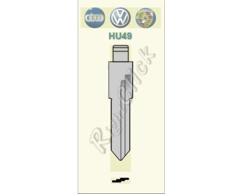 Key Blank Blade – HU49 – VW T4, Audi, Seat, Skoda for RIGHT CLICK fobs cut to...