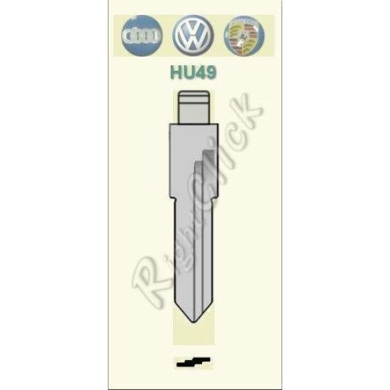 Key Blank Blade – HU49 – VW T4, Audi, Seat, Skoda for RIGHT CLICK fobs cut to...