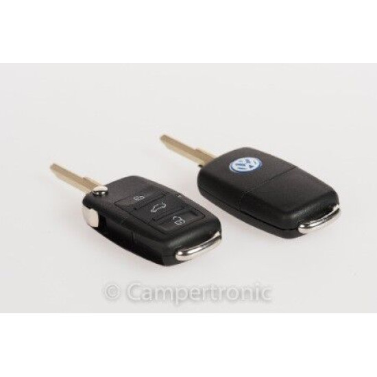 VW Style Flip Key Shell – 3 Button,  AH49 – VWT4/Golf/Polo/Audi/Seat - uncut