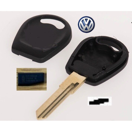 VW T4 Transponder key shell ` BLANK ID44 Chip - Uncut (AHHU49)