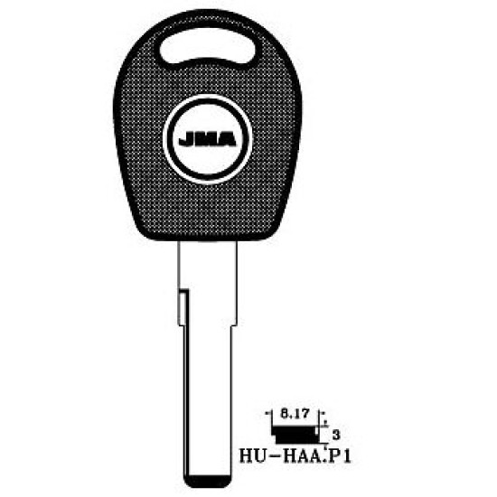 VW T5 – HAA/HU66 Transponder key shell - VW/Audi/Seat/Skoda - cut from a photo